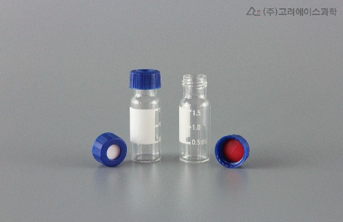 Sampler Vial White Label Write-on) With Red PTFE / White Silicone Septa Open Top Cap_Set *PRE-SLIT(샘플러 바이알 화이트 라벨 &amp; 레드 테플론 / 화이트 실리콘 셉타 오픈 탑 캡_세트 *프리슬릿)