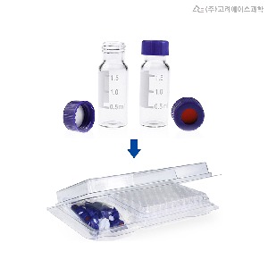 Sampler Vial White Label(Write-on) With White PTFE / Red Silicone Septa Open Top Cap_Set(샘플러 바이알 화이트 라벨 &amp; 화이트 테플론 / 레드 실리콘 셉타 라이너 오픈 탑 캡_세트)